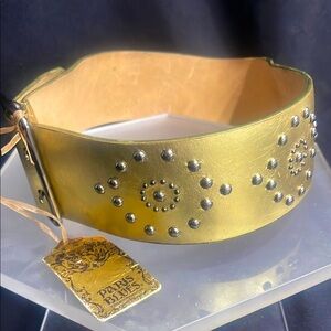 Paris Blues Gold Studded Women's Wide Belt Size M Has a small seam (see photos)